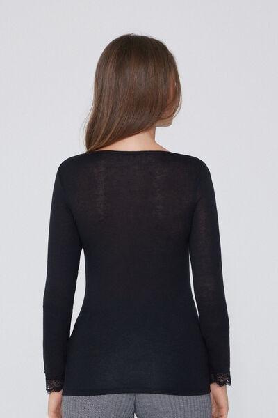 Black Long-Sleeved Top, , large image number 2