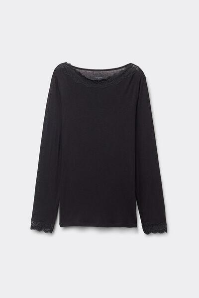 Black Long-Sleeved Top, , large image number 4