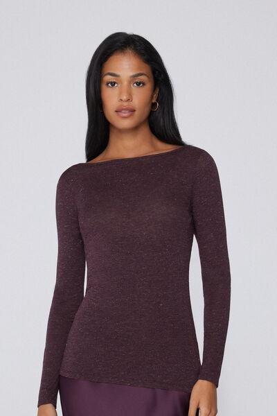 Violet Long-Sleeve Merino Wool Top, 5701_920Y, medium