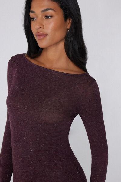 Violet Long-Sleeve Merino Wool Top, 5701_920Y, large image number 3
