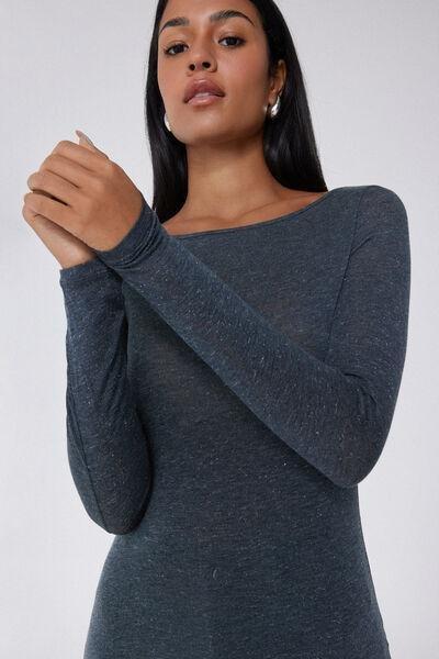 Grey Long-Sleeve Merino Wool Top, 5701_922Y, large image number 3