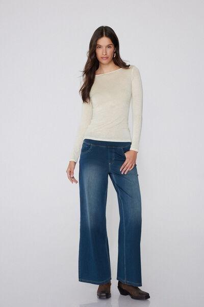 Ivory Long-Sleeve Merino Wool Top, 5701_935Y, large image number 1