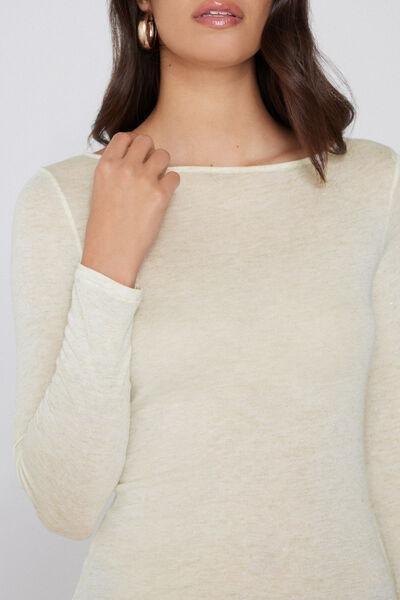 Ivory Long-Sleeve Merino Wool Top, 5701_935Y, large image number 3
