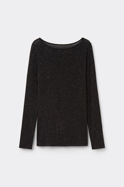 Black Long-Sleeve Merino Wool Top, 5701_941Y, large image number 4