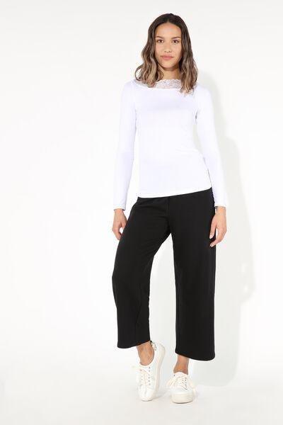 White Viscose Boat Neck Top, , large image number 0