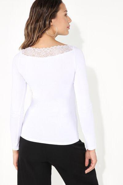 White Viscose Boat Neck Top, , large image number 2