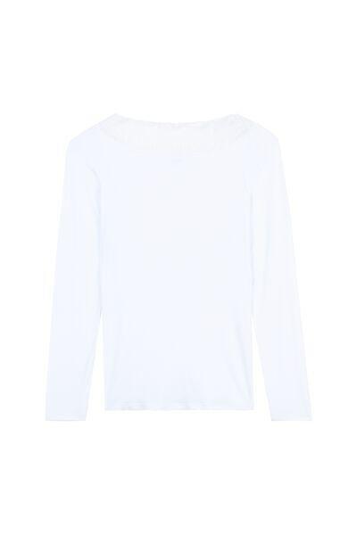 White Viscose Boat Neck Top, , large image number 4