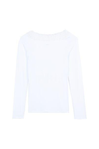 White Viscose Boat Neck Top, , large image number 5