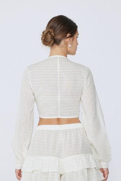 White Long-Sleeved Top, , large image number 2