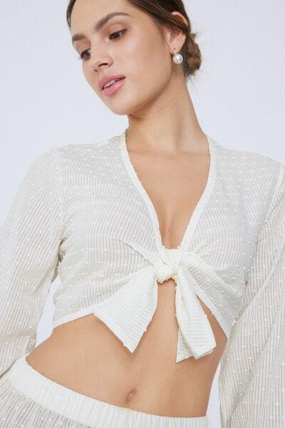 White Long-Sleeved Top, , large image number 3