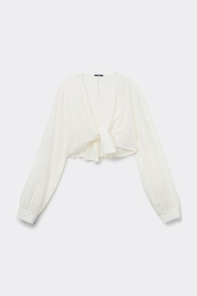 White Long-Sleeved Top, , large image number 4