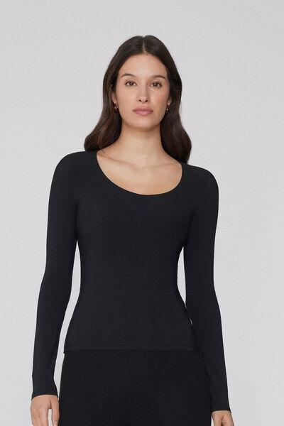 Black 2 In 1 Natural Lifting Long Sleeve Top, Black, large image number 1