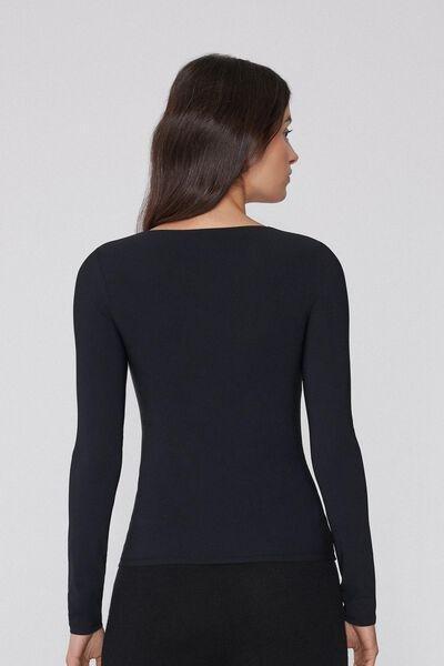 Black 2 In 1 Natural Lifting Long Sleeve Top, Black, large image number 2
