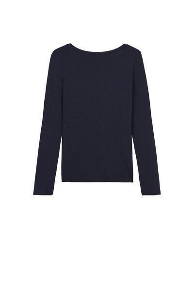 Blue Long-Sleeve Scoop-Neck Top, , large image number 5