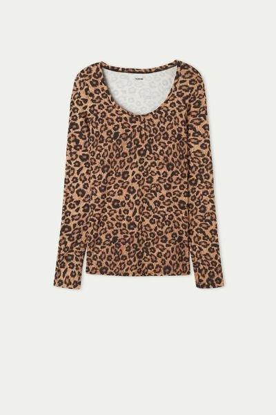St.Maculato Classic Long-Sleeved Shirt With Wide-Neck And Printed Viscose, 5701_442U, large image number 4