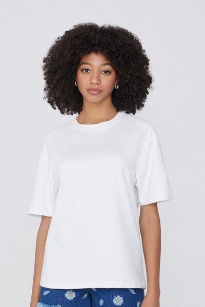 White Round Neckline T-Shirt, , large image number 0