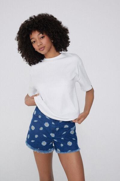 White Round Neckline T-Shirt, , large image number 1