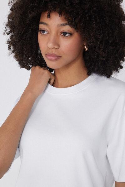 White Round Neckline T-Shirt, , large image number 3