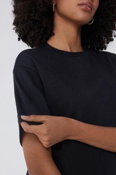 Black Round Neckline T-Shirt, , large image number 3