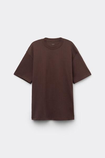 Maroon Oversize Medium Weight 100% Cotton T-Shirt, 5701_325Z, large image number 0