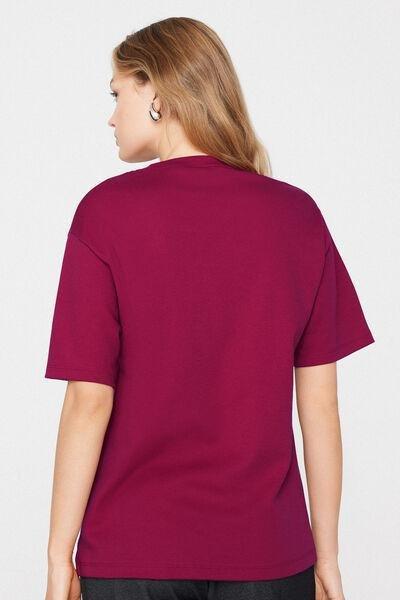 Red Oversize Medium Weight 100% Cotton T-Shirt, 5701_343Z, medium