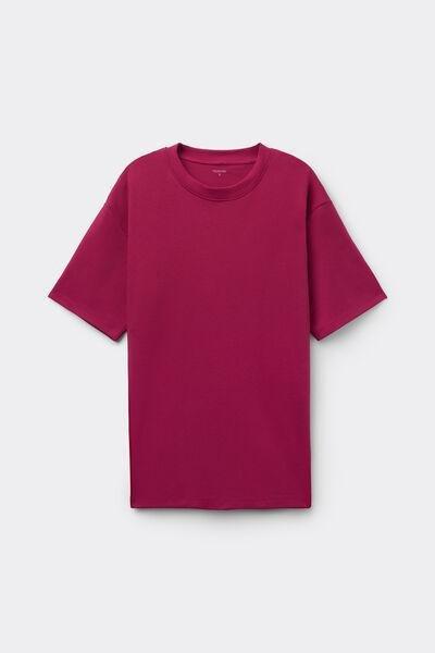 Red Oversize Medium Weight 100% Cotton T-Shirt, 5701_343Z, large image number 4