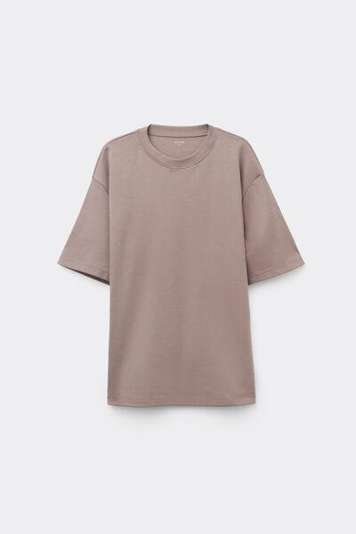 Brown Oversize Medium Weight 100% Cotton T-Shirt, 5701_530Z, large image number 4