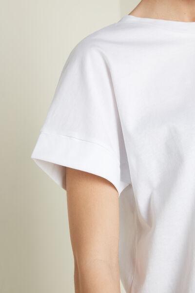 White Turn-Up Sleeves T-Shirt, , large image number 3