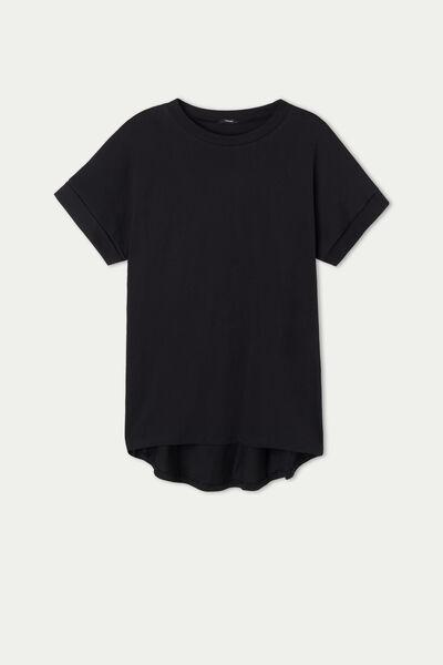 Black Turn-Up Sleeves T-Shirt, , large image number 4