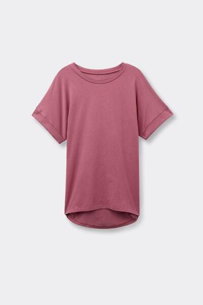 Pink Kimono Turn-Up Cotton T-Shirt, 5701_179Z, large image number 4