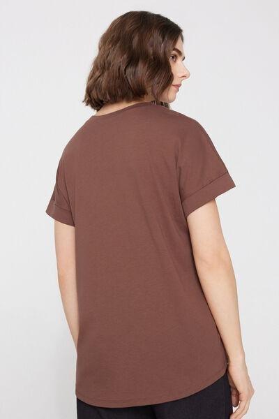 Caramel Kimono Turn-Up Cotton T-Shirt, 5701_304Y, medium