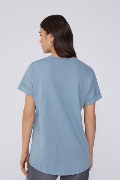 Blue Kimono Turn-Up T-Shirt, , large image number 2