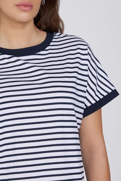 Navy Kimono Turn-Up T-Shirt, , large image number 3