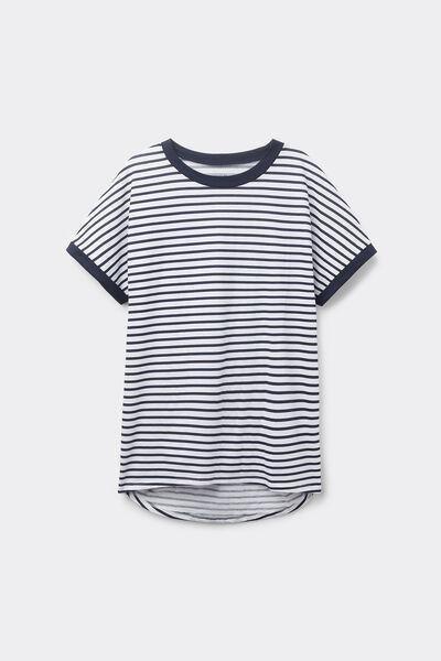 Navy Kimono Turn-Up T-Shirt, , large image number 4
