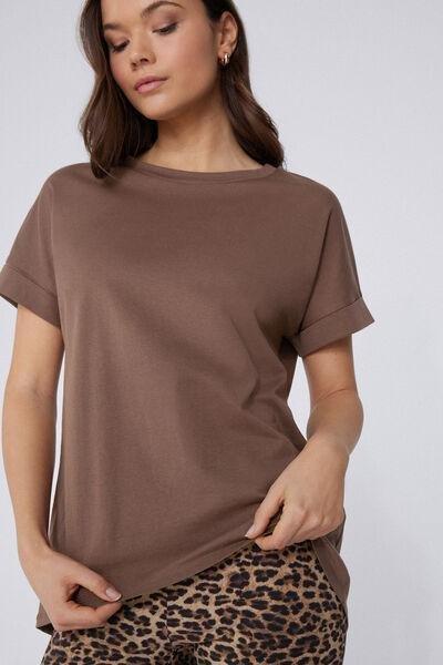 Brown Kimono Turn-Up T-Shirt, , large image number 3