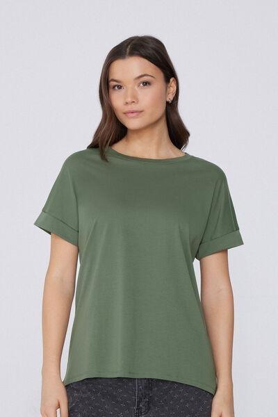 Green Kimono Turn-Up T-Shirt, , large image number 0