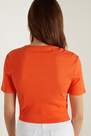 Tezenis - Orange Short-Sleeved Ribbed Top With Cross Detail