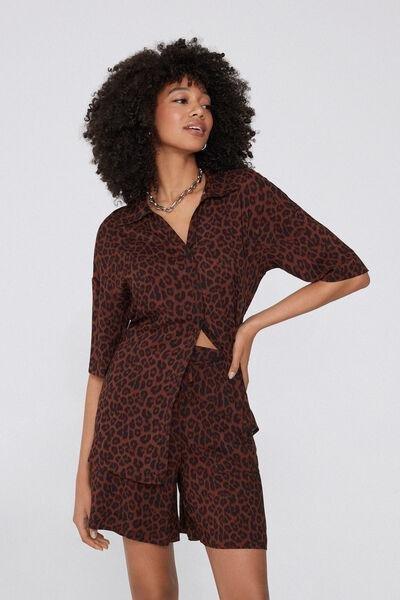 Multicolour Short Sleeve Canvas Shirt, 5701_512Y, large image number 5