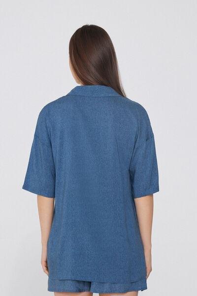 Purple Short Sleeve Canvas Shirt, , large image number 2