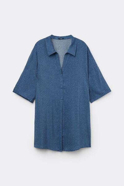 Purple Short Sleeve Canvas Shirt, , large image number 4