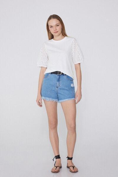 White Short Sleeved Top, , large image number 1
