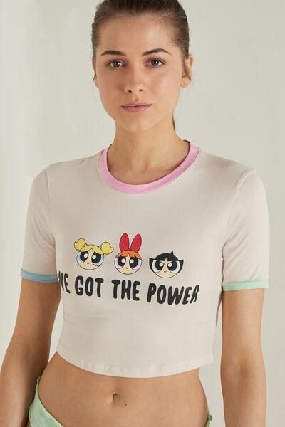 Cream Powerpuff Girls Cotton T-Shirt, , large image number 0