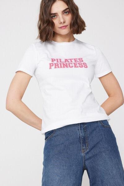 White Printed 100% Cotton T-Shirt, 5701_172Z, large image number 0