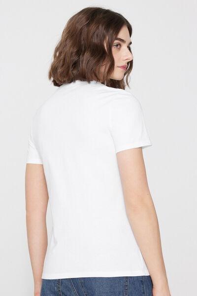 White Printed 100% Cotton T-Shirt, 5701_172Z, large image number 2