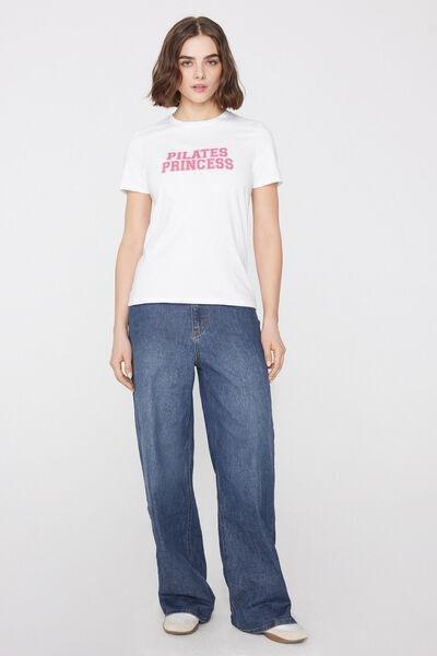 White Printed 100% Cotton T-Shirt, 5701_172Z, large image number 3