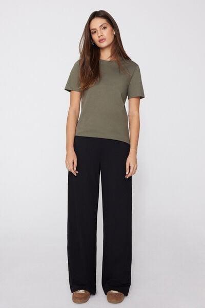 Green Round-Neck Organic Cotton T-Shirt, 5701_229Z, large image number 0