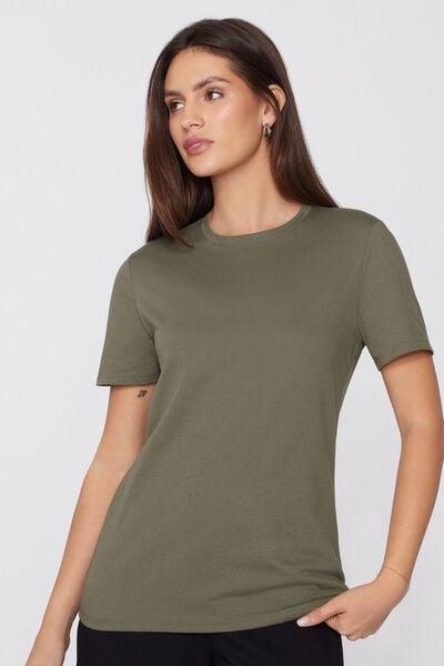 Green Round-Neck Organic Cotton T-Shirt, 5701_229Z, large image number 1