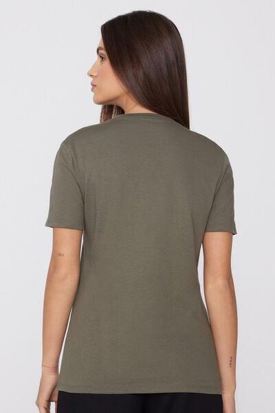 Green Round-Neck Organic Cotton T-Shirt, 5701_229Z, large image number 2