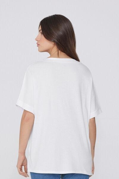 White V-Neck T-Shirt, , large image number 2