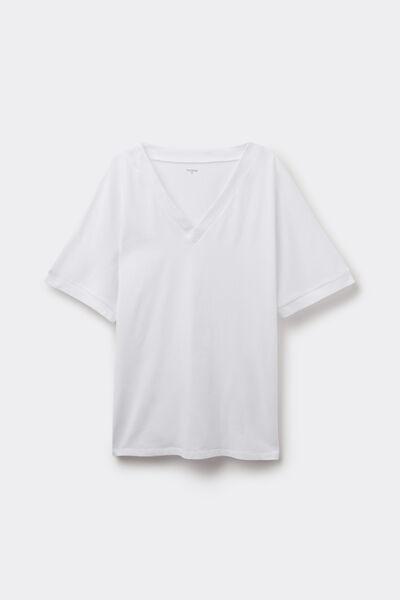 White V-Neck T-Shirt, , large image number 4